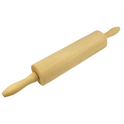 Fából készült nyújtófa fém tengellyel, 25 x 6,5 cm