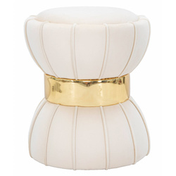 Bársonyos puff arany részlettel, Ø 40 cm