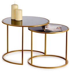 LUVO nappali kávézóasztal szett, fém, 2 darab