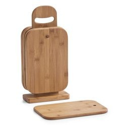 6 vágódeszka + állvány a készletben, bambuszfa, ZELLER