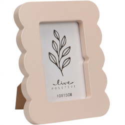 Hullámos szélű fényképkeret BASE, 16 x 2,2 x 20,8 cm, taupe