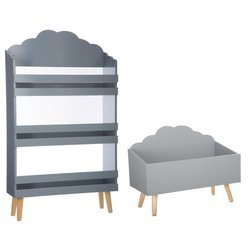 Gyermekbútor szett, Polcos könyvespolc + Játékdoboz, Atmosphera