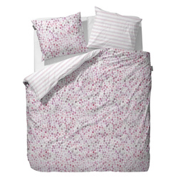 Rózsaszín pöttyös szatén ágynemű, Essenza, 155 x 220 cm