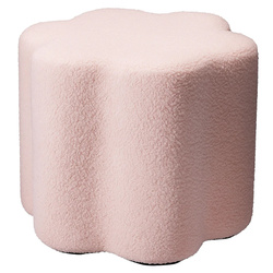 YORE virág puff, bárány szövet, 34 x 34 x 29 cm, rózsaszín