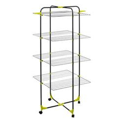 Tornyos ruhaszárító, 4 szinten, kerekeken.