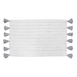 MINATIS fürdőszobai szőnyeg, 100% pamut, bojtokkal, 50 x 80 cm