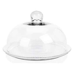 Üvegtorta tál fedővel, Ø 30 x 17 cm