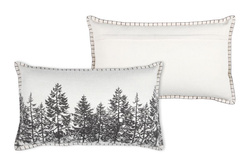 LANDRY dekoratív párna, fenyőfák, 35 x 60 cm