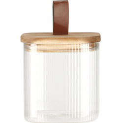 Üvegtartó fa fedéllel, légmentes zárás.