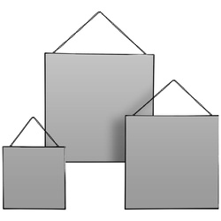 Fém láncon lévő tükörkészlet különböző méretekben, 3 db.