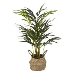 Mesterséges pálma, mint az élő, fonott cserépben, 80 cm magas.