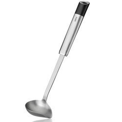 Szószmerő kanál, acél merőkanál formázott csőrrel.