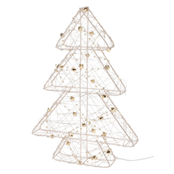 Drót karácsonyfa, LED figura 30 cm