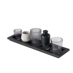 Kerámia tálca NOLAN gyertyatartó készlettel