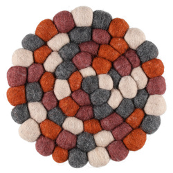 Dekoratív gyapjúgolyós alátét PIHLA, Ø 20 cm