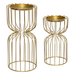 Arany tealight fém gyertyatartó készlet