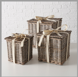 Zárt TANGO fonott kosarak, 3 darab
