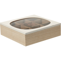 Üveglapos teásdoboz ZEN, 24 x 24 x 7 cm