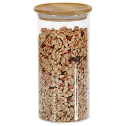 Üveg tárolóedény bambusz fedéllel, 1,2 L, KESPER