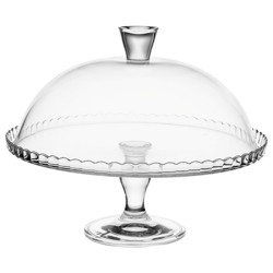 Üvegtorta tál fedővel, 32 cm