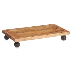 Mangófából készült virágtartó állvány, díszes lábakkal.