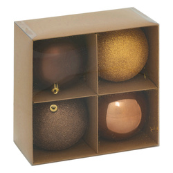 Karácsonyi díszek készlete, Ø 10 cm, 4 darab