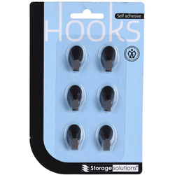 Rozsdamentes acél önálló ragasztós akasztók, 6 db.