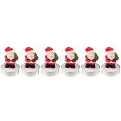 Karácsonyi teagyertyák Mikulás formájában, 6 db.