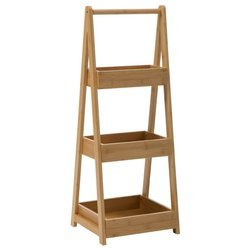 Zöld HARMÓNIA fürdőszobai polc, 3 polc, bambusz