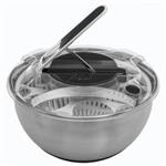 Rozsdamentes acél tál + saláta centrifuga, 3,5 L