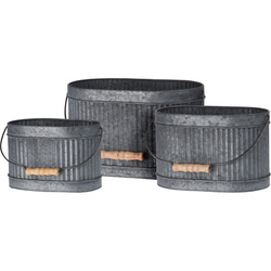 Fém virágcserép doboz készlet, 3 db különböző méretben