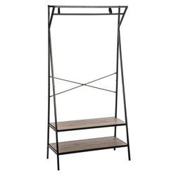 Ruhák akasztó cipőtartókkal, 160 x 80 x 38 cm, rúd, nyitott szekrény