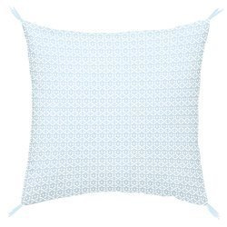 Borneó, 40 x 40 cm-es, kék, bojtokkal díszített dekoratív párna