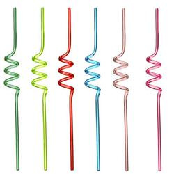 Csavart, színes szívószálak, 6 darab