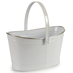 Zinc pot cover, fehér, 35,7 x 21,5 x 35 cm