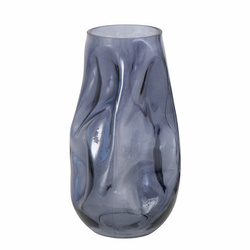 Vase Lojin, H 27,8 cm, Üveg lakkozott, Fényes, Egyszínű üveg lakkozott szürke