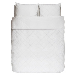 Fehér kockás perkal ágynemű, holland ágynemű, dekoratív párnahuzatok, Essenza, 140 x 220 cm