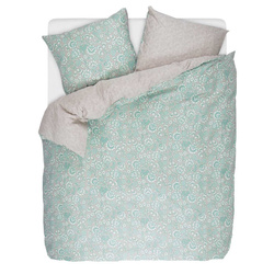 Türkiz színű, 200 x 220 cm-es, Esprit márkájú, pamut szatén ágynemű szett.