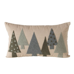 Dekoratív párna fenyőfákkal boucle anyagból MALI, 30 x 50 cm