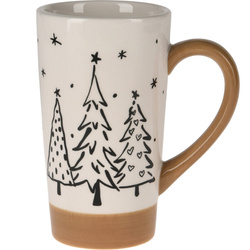 Nagy téli bögre fenyőfákkal, 520 ml