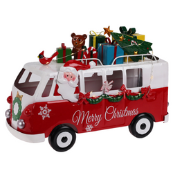 Fém figura Busz ajándékokkal, LED