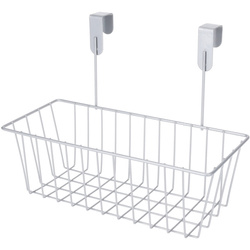 Fém ajtóra akasztható tároló a konyhaszekrényhez, szürke, 28 x 15 x 21 cm