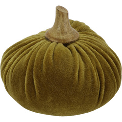 Műanyag tök, textil dísz, 10 x 11 cm