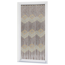 Fából készült gyöngyökből készült ajtófüggöny, 90 x 200 cm