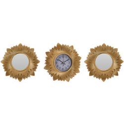 Fali óra nap Ø 24 cm + 2 glamour tükör