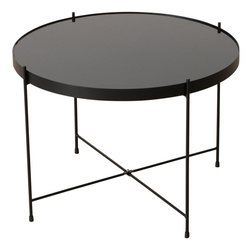 Fém asztal üveglappal, SHERIN, 40 cm