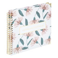 Füzet spirálkötésben, 300 fényképhez, virágos borítóval.