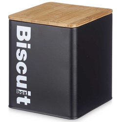 Fém süteményes doboz BISCUIT, bambusz fedéllel