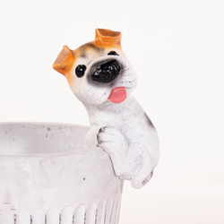 Cserép dísz, kutyás függő