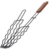 Grillező rács, hosszúkás rács grillhez fogantyúval.